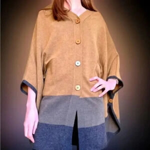 Stella McCartney Wool Cashmere Blend Brown/Gray/Blue Cardigan Size 46